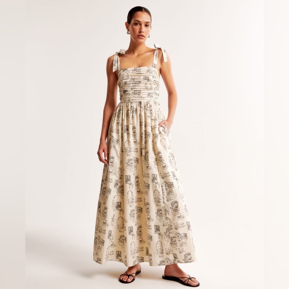 Abercrombie & Fitch Emerson Tie-Strap Maxi Dress